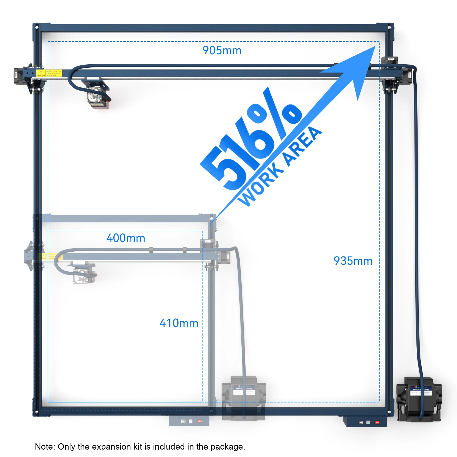 SCULPFUN S10/S30 Series Engraving Area Expansion Kit for S10/S30/S30 Pro/S30 Pro Max 935x905mm Engraving Area Directly Installed