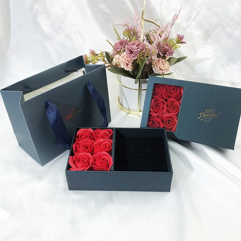 I Love You Jewelry Box Immortal Flower Jewelry Box Roses Window Gift Box Ring Earrings Pendant Necklace Box Jewelry Organizer