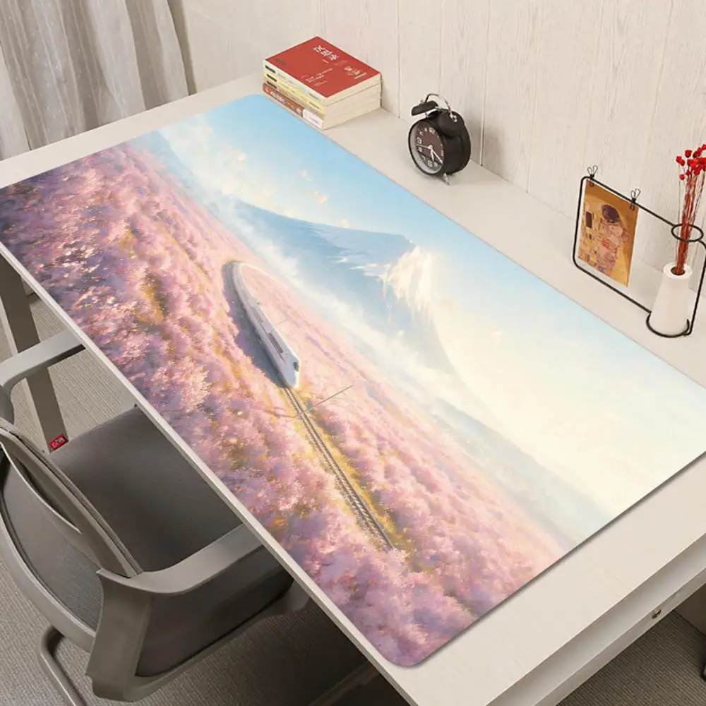 Autumn Golden Sunset Tree Lined Road Landscape Table Mat Compatible With Laptop Gaming Game Card Pad