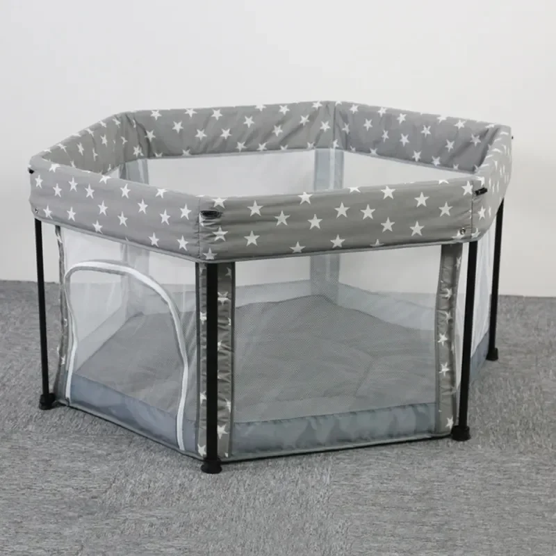 Portable Lightweight Mesh Baby Floor Bed Indoor Safe Child Protective Hexagonal Fence Play Bed Kids Playpen