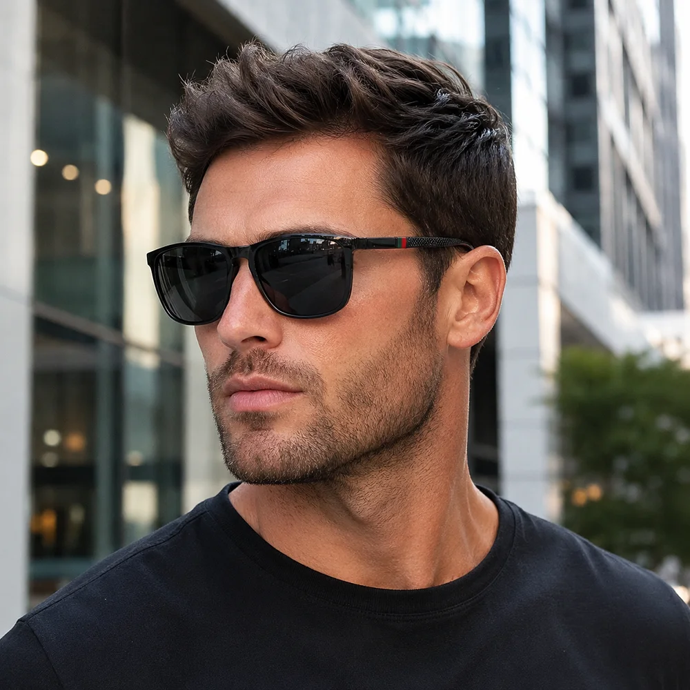 GFUIARA Herren Polarisierte Sonnenbrille UV400 Quadratisch Retro Fahr- und Angelbrille Outdoor-Sportbrille Leichte Modische Brillen für Männer – Detail 3