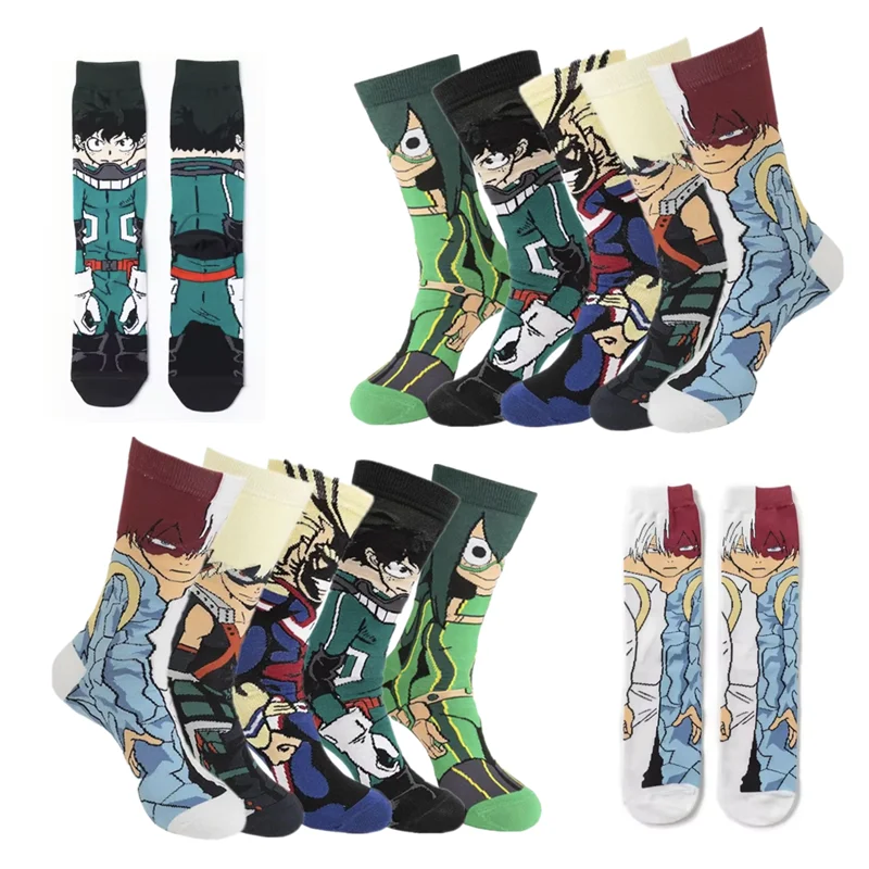 My Hero Academia Anime Boku no Midoriya Izuku Bakugou Katsuki Todoroki Shoto Socks Cosplay Academia Sockings Accessories Prop