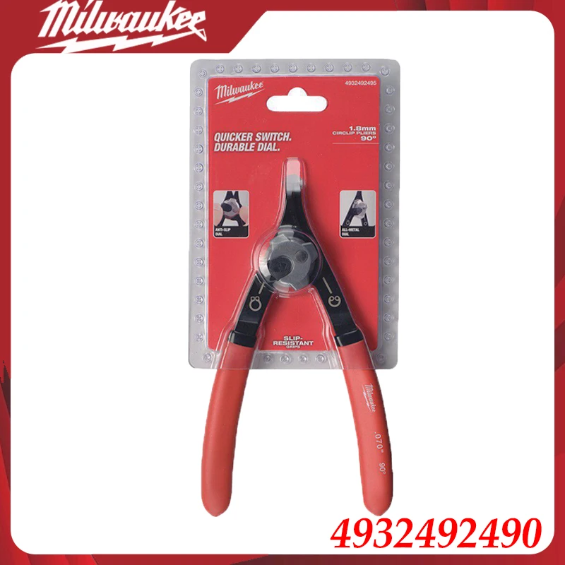 Milwaukee 4932492490 Convertible Snap Ring Pliers, Red Handle for Automotive & Industrial Use