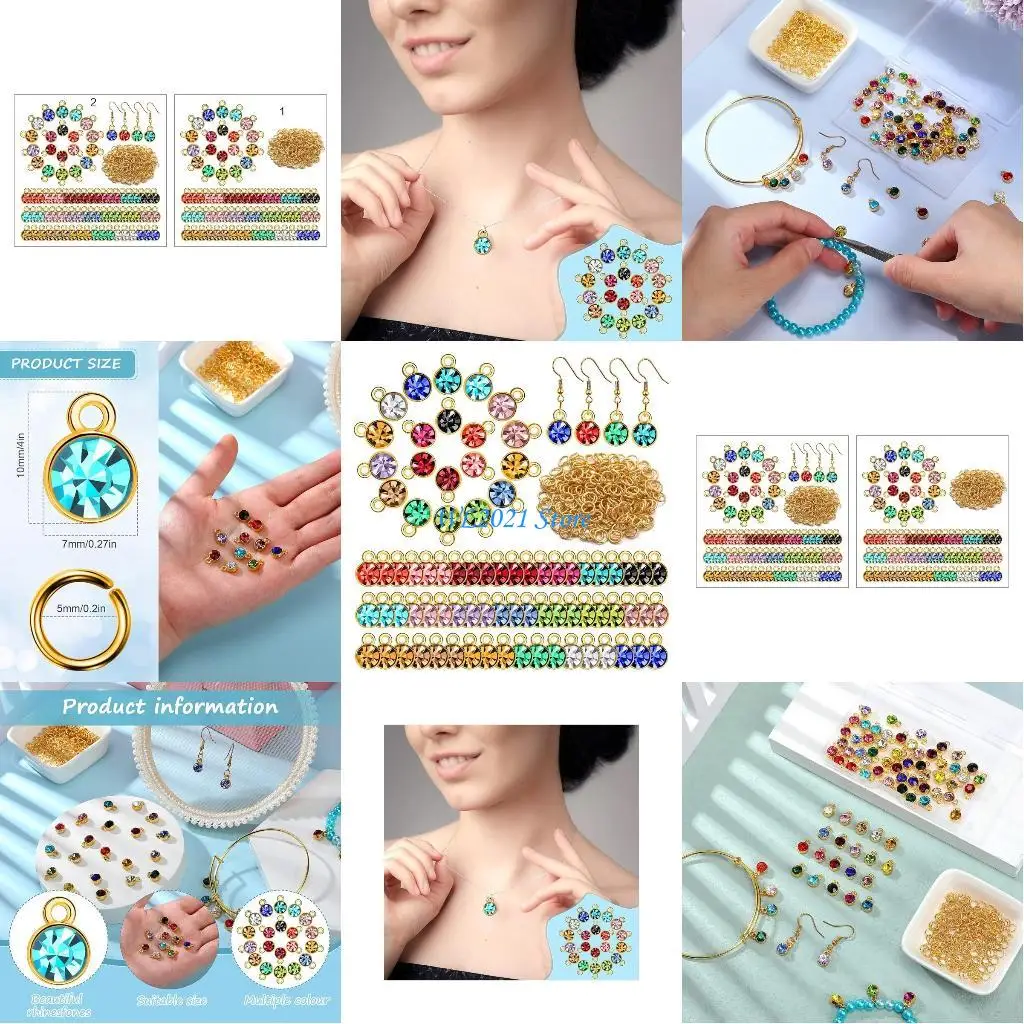 

G5GC Кристалл Камень Подвески DIY Ювелирные Изделия Ожерелье Браслет Бусы Подвеска с Кольца