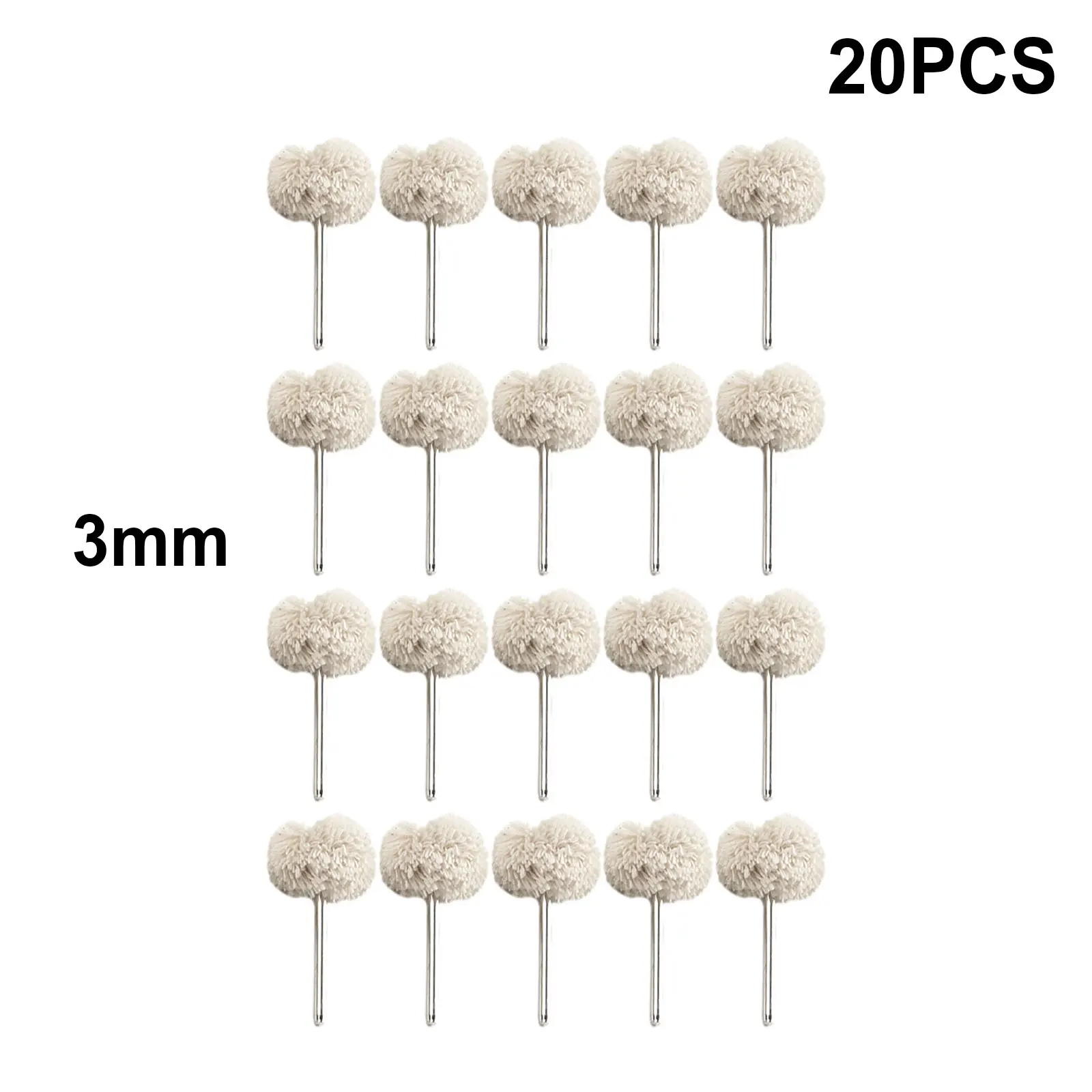 تلميع فعال مع مجموعة عجلات تلميع صوف ، عجلة طحن للأسطح المعدنية البلاستيكية والمجوهرات ، 20 صولجان