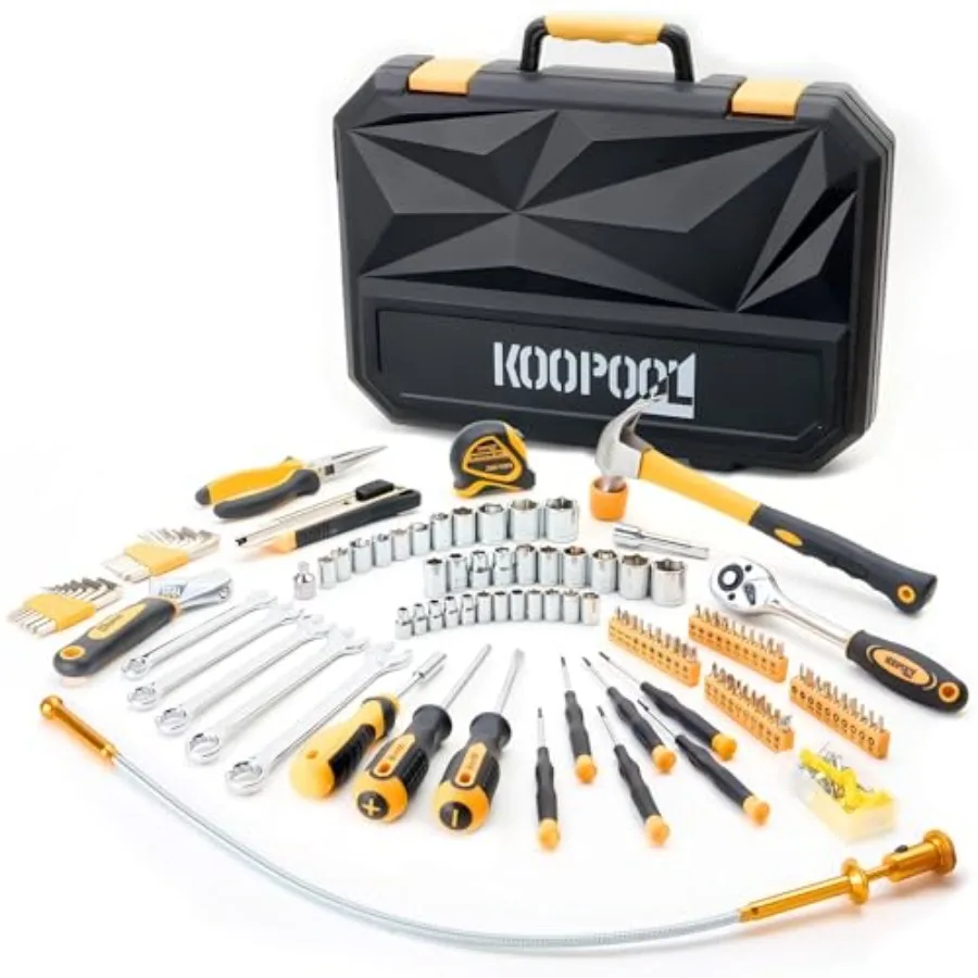 Kit di attrezzi da 159 pezzi Set di cassette degli attrezzi per meccanici e riparazioni auto Kit completo di attrezzi domestici generali per la manutenzione automatica domestica