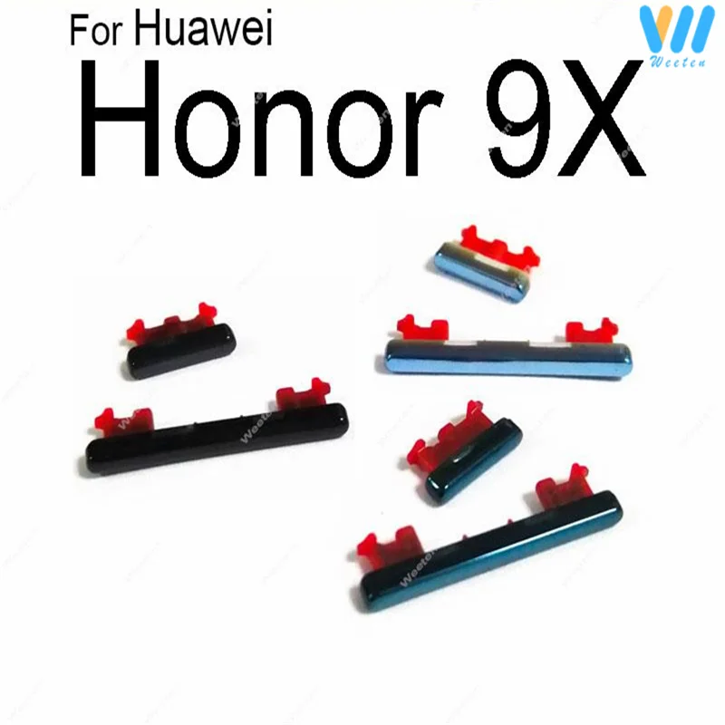 Botones de encendido y apagado de volumen para Huawei Honor 9, 9Lite, 9X, 9i, 9N, Botón lateral, piezas de repuesto