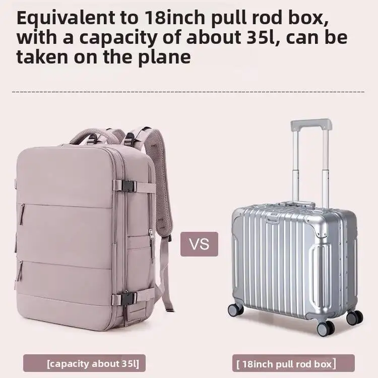 Girls' Short Distance Business Travel Backpack, Large Capacity Leisure Travel Backpack, Multi Compartment Computer Backpack