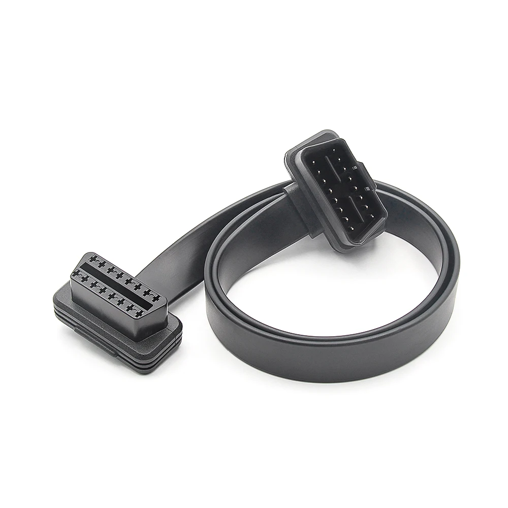 60CM Flat 16 Pin Socket Cable OBD OBDII 16Pin Male To Female Car Scanner OBD2 Extension Cable Connector Diagnostic Accessories