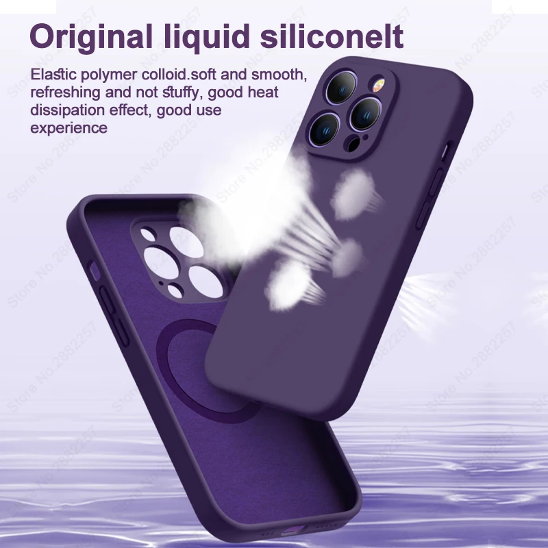 Original Liquid Silicone Magnetic Cases For Magsafe Case For iPhone 15 14 13 11 12 Pro Max Plus Shockproof Cover Accessories