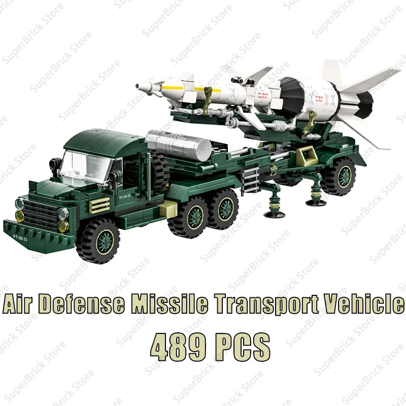 2024 Military Humvee Armor Vehicle M35a2 Truck Anti-aircraft missile vehicle Car Model Building Blocks Sets Hot Bricks Kids Toys