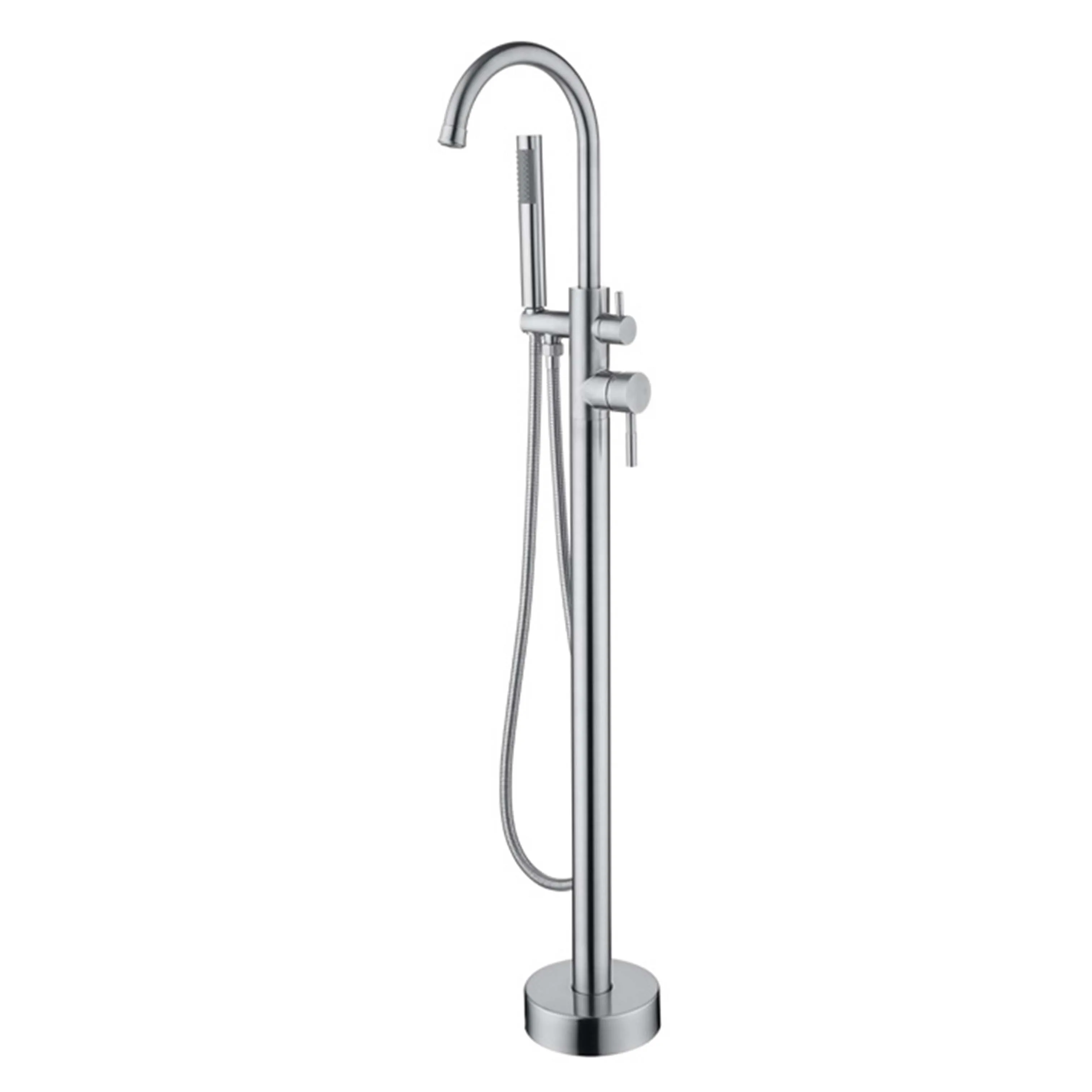 Stainless Steel Polished Bathtub Faucet Shower Set with Ceramic Valve Soft Rain Spray Hand Shower Hot Cold Mixer