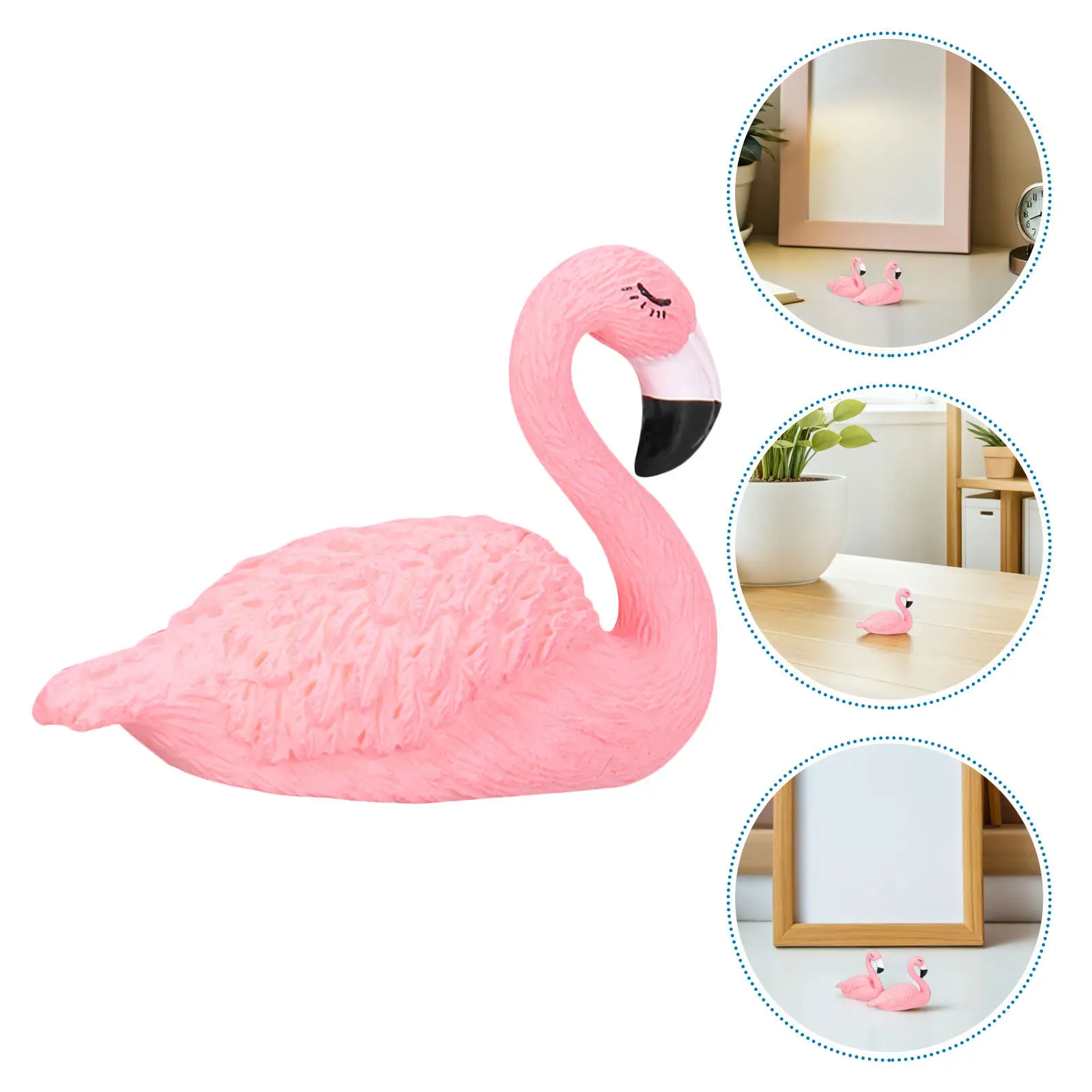 12Pcs Flamingo Decoration Creative Mini Flamingo Statue Desktop Bonsai Plant Pot Micro Landscape Ornament for Indoor Outdoor