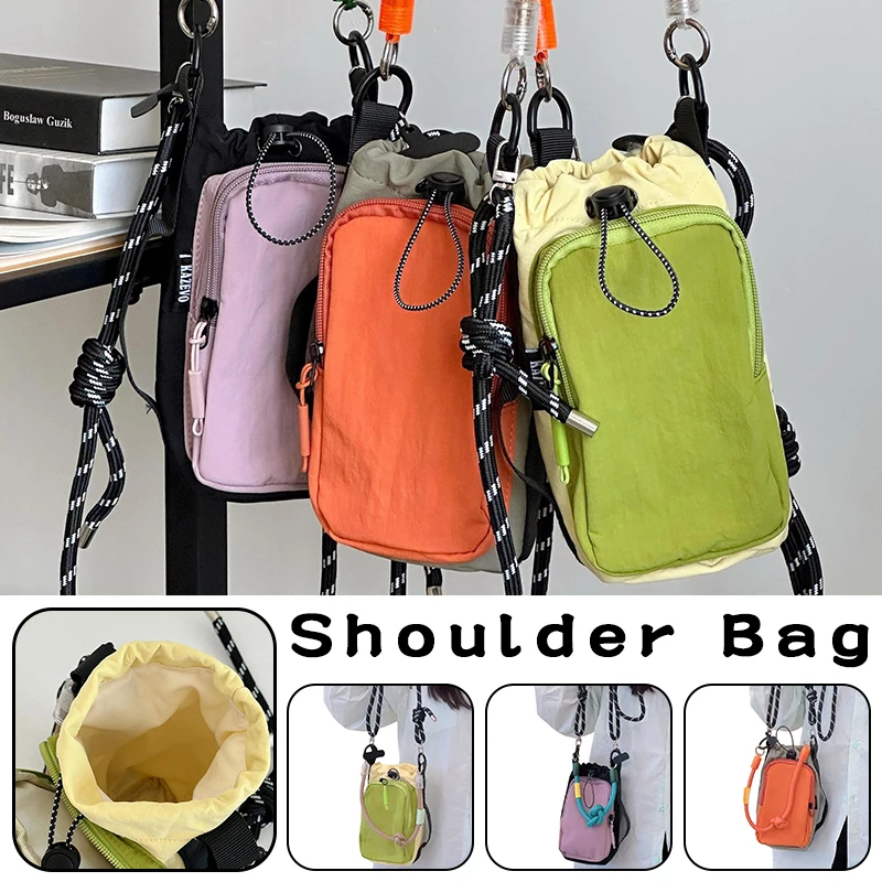 حقيبة كتف كروس من النايلون مع حقيبة عملات معدنية برباط على شكل حبل | حقيبة هاتف رياضية كاجوال للسفر على الطراز الكوري في الهواء الطلق #1
