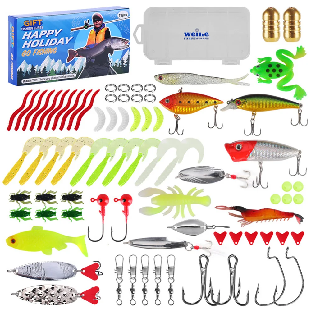 78/101/257pcs Fishing Advent Calendar 2024 Fishing Lure Advent Calendar Christmas Countdown Calendar Surprise Xmas Gifts for Men