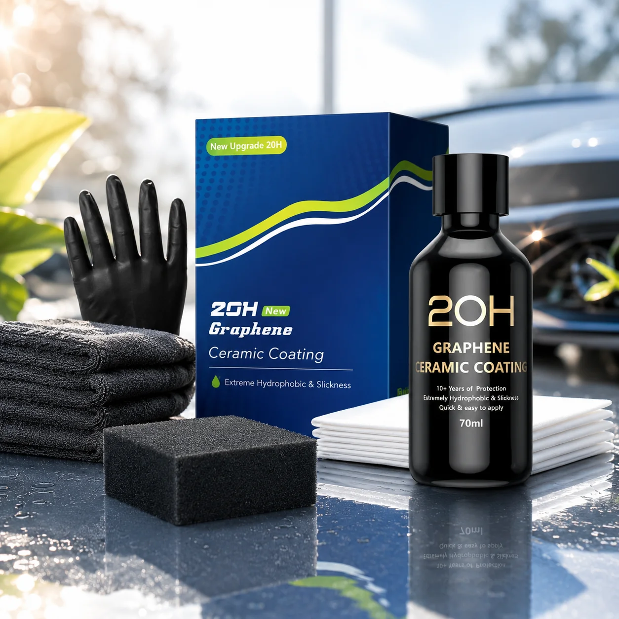 Graphene Ceramic Coating 20H with Self Healing and UV Track Technology Car Detailing Professionals 10+ Years of Protection