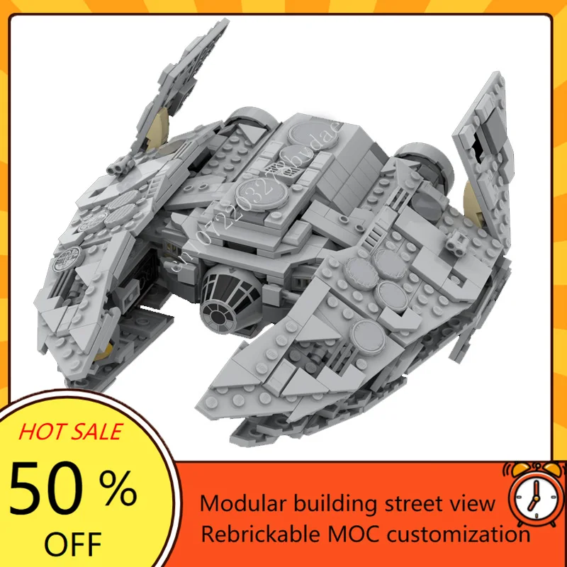 870PCS Sith Fury Class Interceptor Alternate Build Space War MilitaryMOC SpaceShip Battle Model Custom Puzzle DIY Model Toy Gift