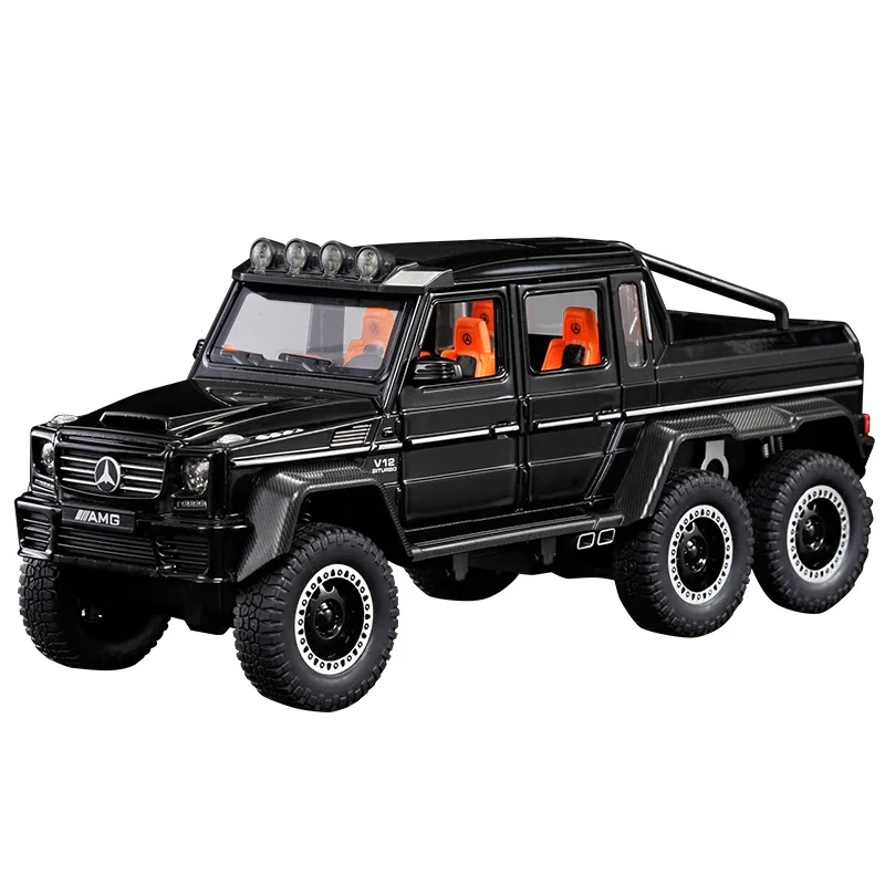 1:20 Mercedes-Benz 6X6 AMG off-road car Diecast Metal Alloy Model car Sound Light Pull Back Collection Kids Toy Gifts C519