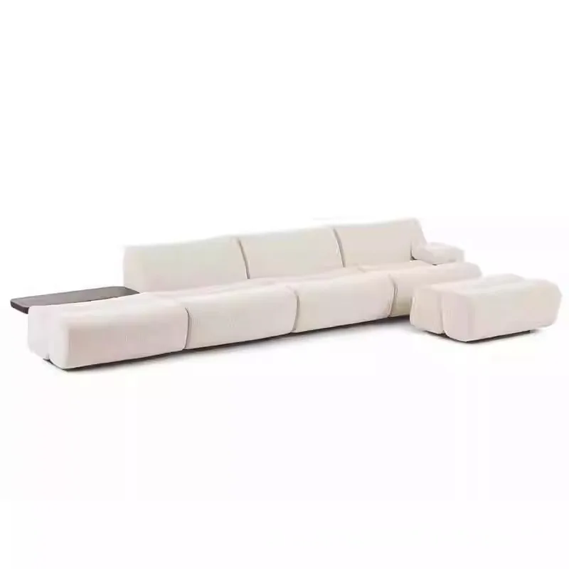 

Italian minimalist fabric sofa, bamboo joint, living room, small apartment