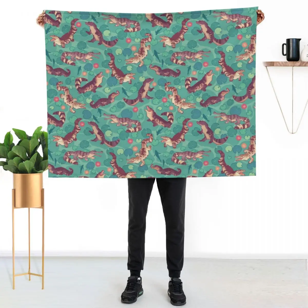 Crocodilians in clear waters Throw Blanket Sleeping Bag Blankets For Baby Designers for winter Loose halloween Blankets