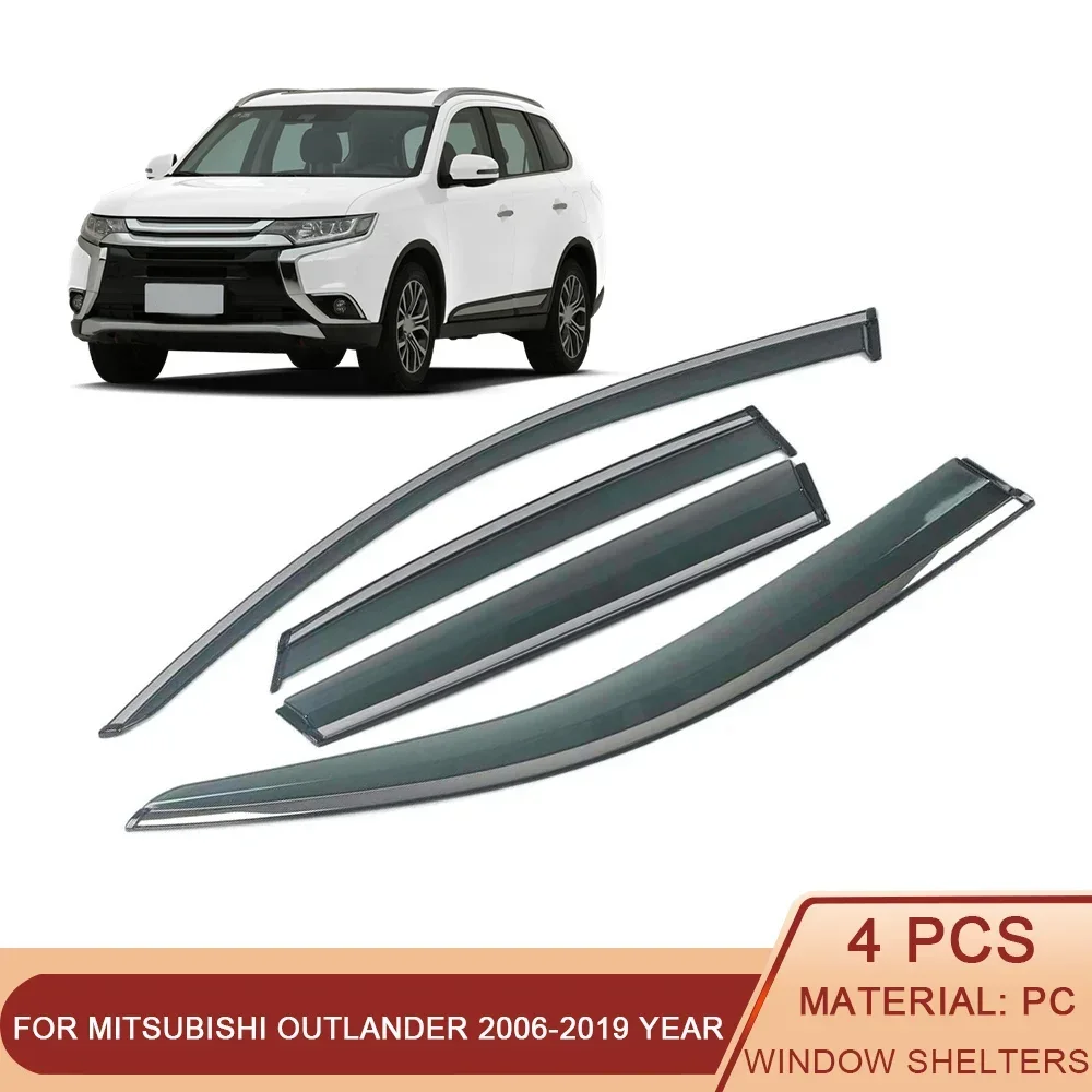 

For MITSUBISHI OUTLANDER GF/GG/ZJ/ZK 2006-2021 Car Window Sun Rain Shade Visor Shield Shelter Protector Cover Trim Frame Sticker