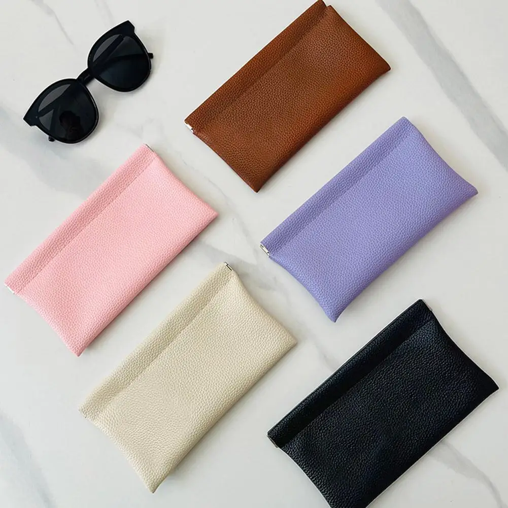 2026 Coin Purse Self-closing Glasses Storage Bag PU Coin Data Cable Key Card Storage Packet Driver's License Document Holder