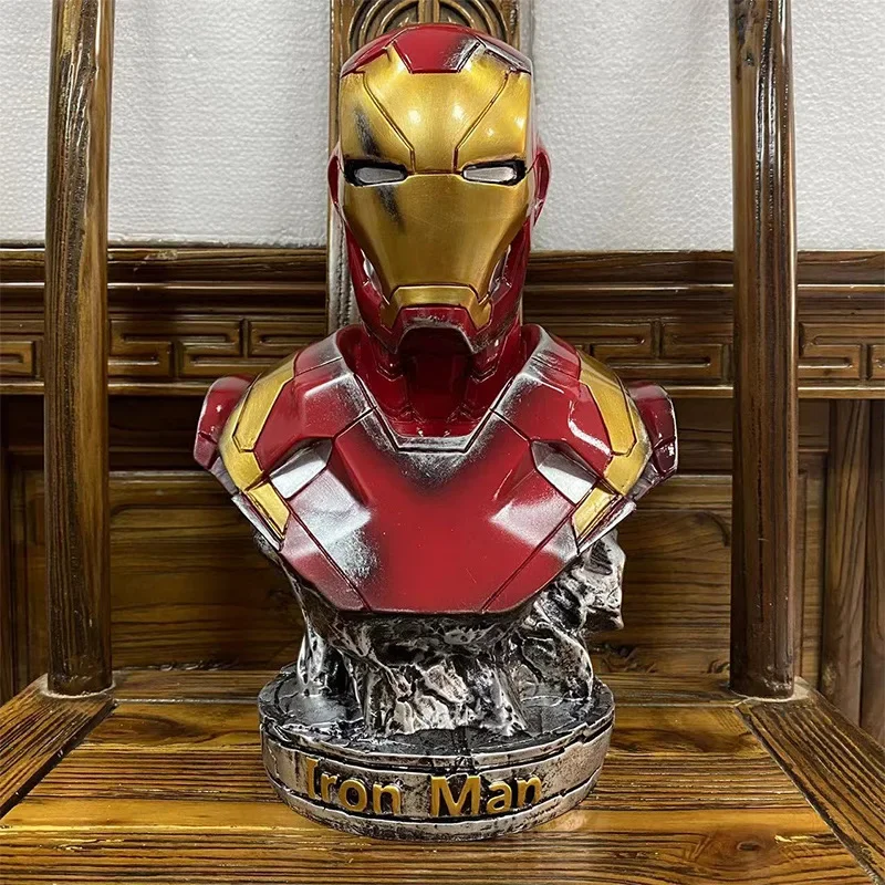 

36cm Marvel Iron Man Bust Action Figure Resin Statue Collection Hero Model Room Decoration Art Sculpture Crafts Gift Decoratio