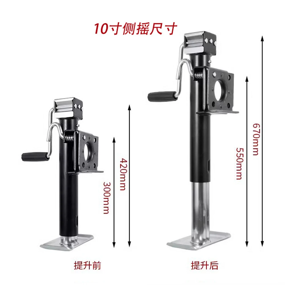 

Weld-On Bracket-Style Swivel Trailer Jack 2000 lbs Support Capacity 10 Inches Vertical Travel Bolt-on Trailer Tongue Jack for RV