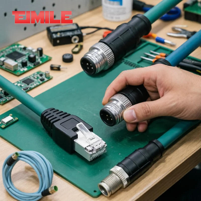 Industrial M12 8Pin X Type to RJ45 Connector Cable 4Pin A/D/X-type Connection Coding Cord Cat7 10GB Male to Female Ethernet Wire