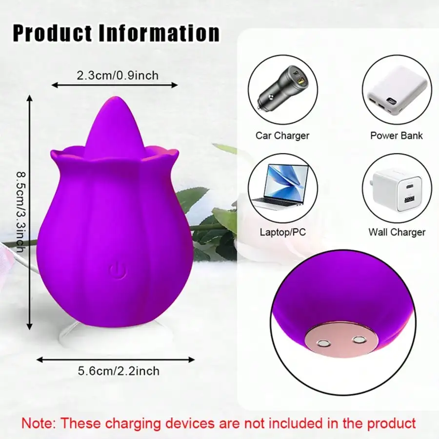 روز لعق دسار ألعاب جنسية هزازة ضد الماء للنساء الحلمة البظر محفز تهتز اللسان لعق البظر مصاصة ألعاب جنسية 18 + #5