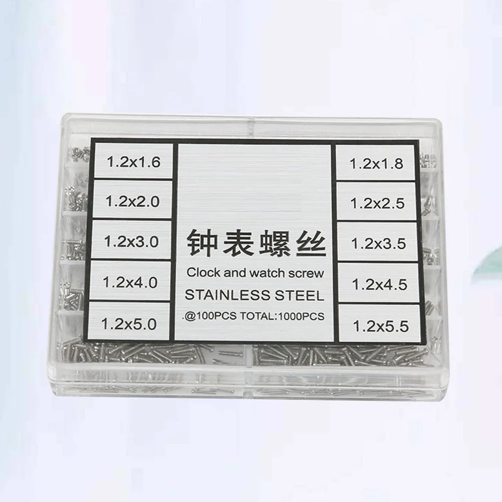 

Watch Screw Set Various Specifications for Clock Repair Wristwatch Accessories Eyewear Fixing Home Toolkit Storage Case Portable
