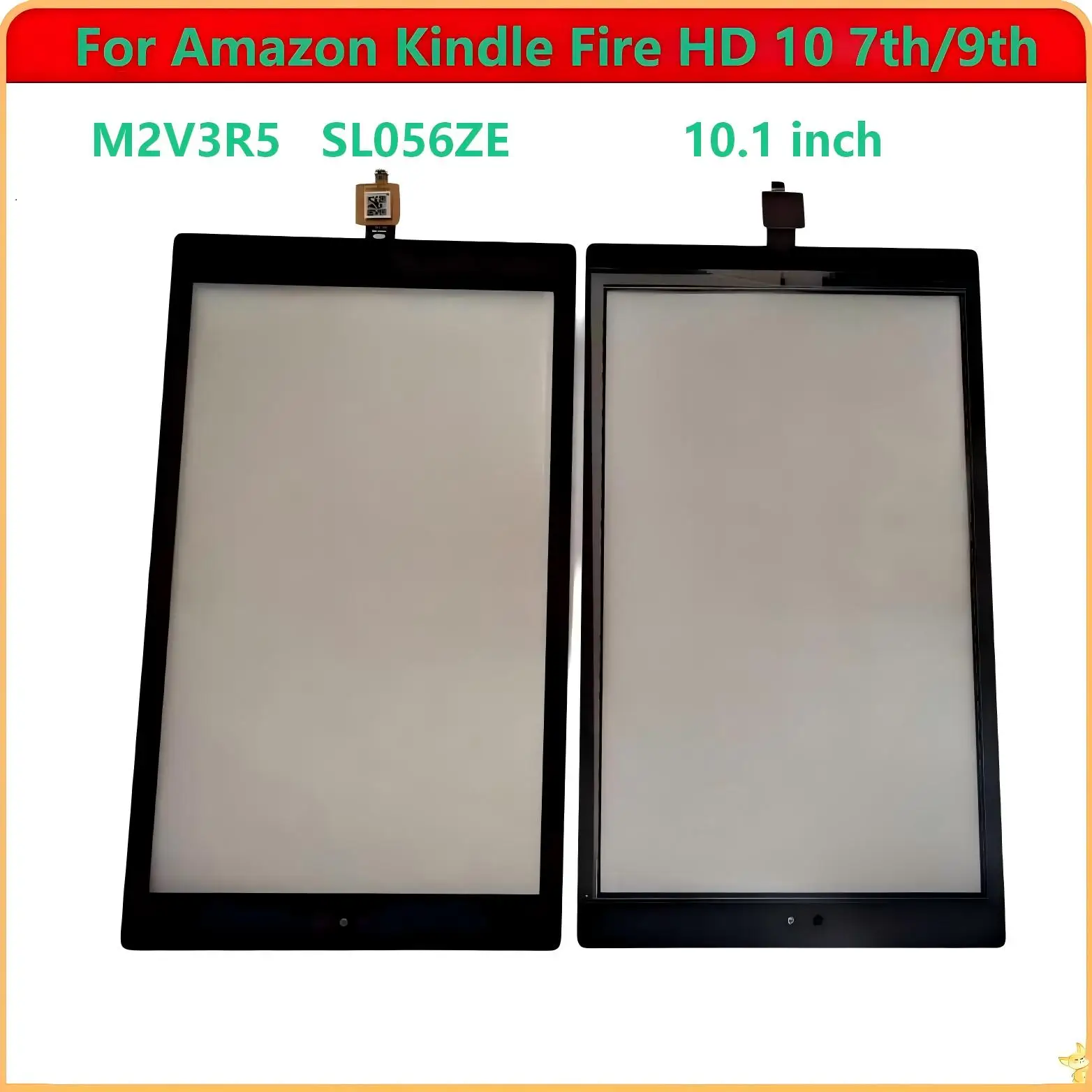 Para Amxxxx Kindle Fire HD 10 7.ª y 9.ª generación 2017 2019 M2V3R5 SL056ZE Pantalla Táctil de 10.1 Pulgadas + Panel de Vidrio Frontal LCD OCA de Repuesto