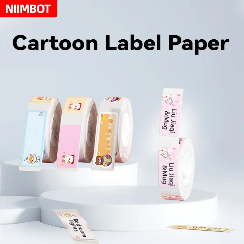 niimbot rollo de papel D11/D101/D110 Label paper thermal self-adhesive printing paper cute cartoon name price sticker paper name