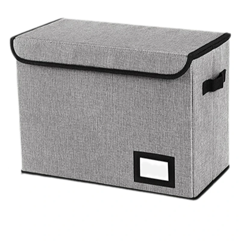 Comic Book Storage Boxes, Back to School Fold Comic Short Box Case with Lid, Book Bin Container Holds 150 Comics Gray-ABPX
