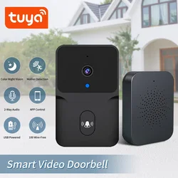 Tuya WiFi Video Doorbell Wireless HD Camera PIR Motion Detection IR Alarm Security WiFi Intercom Smart Home Door Bell For Home