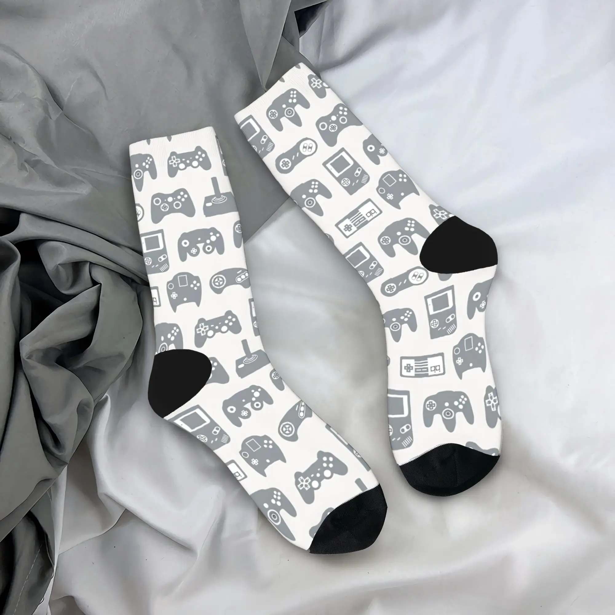 Autumn Winter Hip-hop Men's Women's Games Console Handheld Socks  Non-slip Basketball Socks