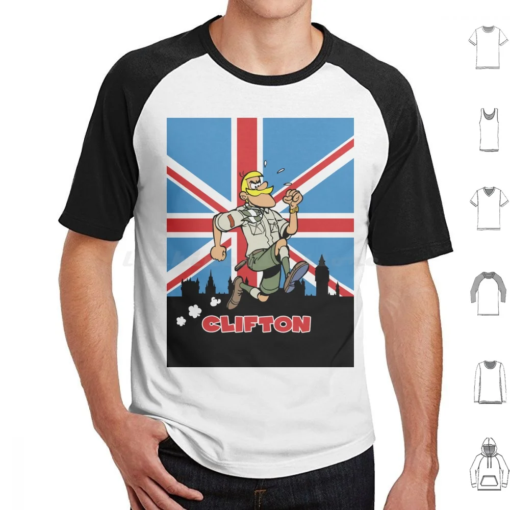 Clifton T Shirt Big Size 100% Cotton Retro Vintage Nostalgic 60 70 80 Comic Cartoon French France Belgium Belgian Strip