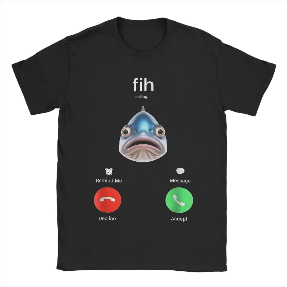 Shrim Is Calling Fih Is Calling Message Decline Accept Tee Shirt for Men Women Gift Clothing Clearance Sales Women's Clothing