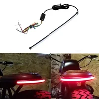 Tira de luces de señal de giro para motocicleta, 20CM, 30CM, 45CM, 60CM, interruptor secuencial para Moto, luces de freno de giro que fluyen, luz trasera LED