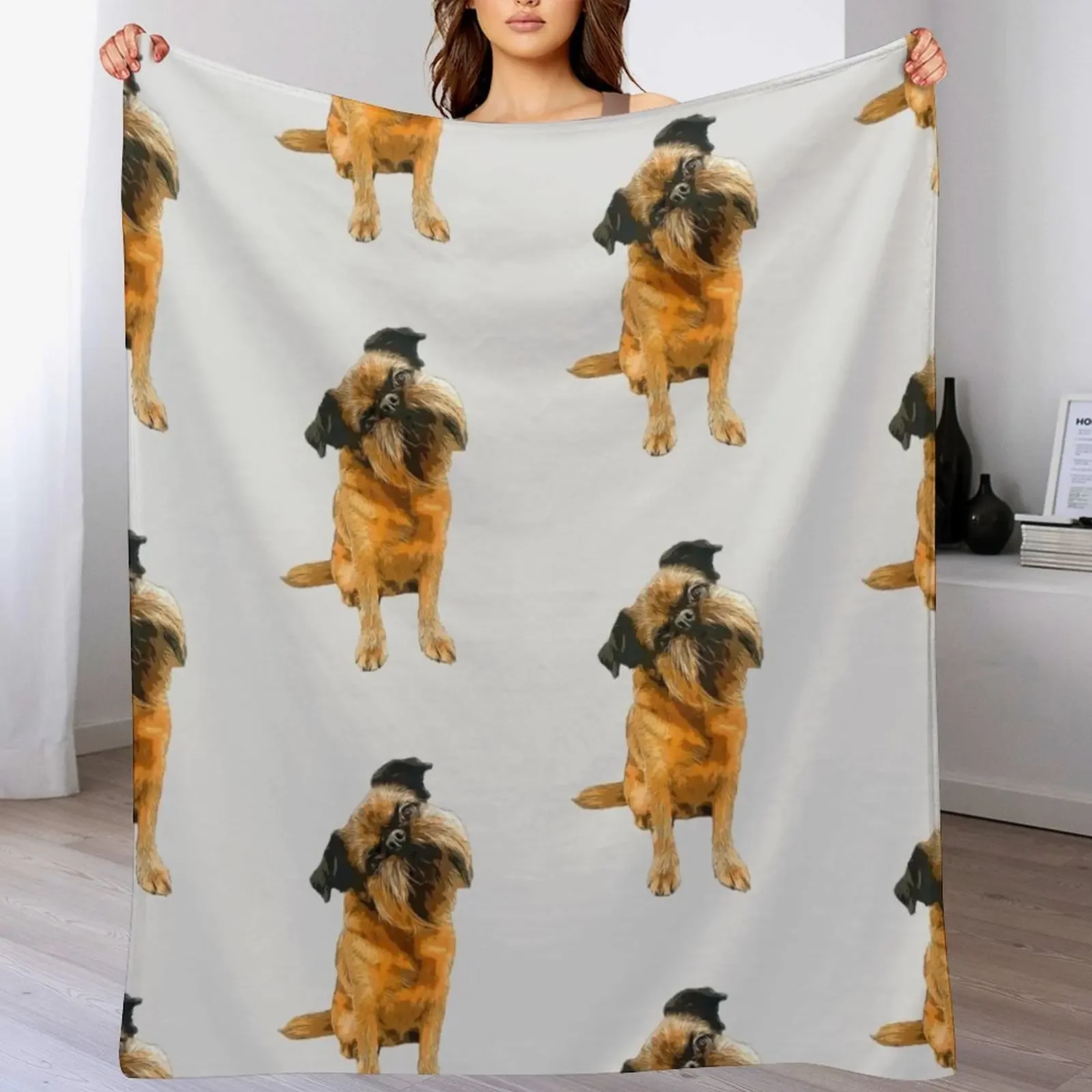 

Brussels Griffon Gorgeous Dog Art! Throw Blanket Stain Resistant Cozy Warm Blanket