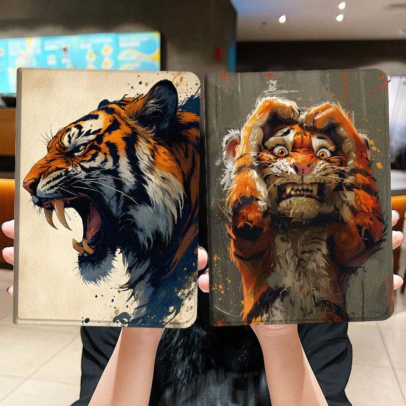 

Roaring Tiger Head Portrait Tablet Case For Lenovo Xiaoxin Legion Pad Tab Pro GT Y700 Gen4 2 11 P11 M10 K10 3rd Plus Gen Gift