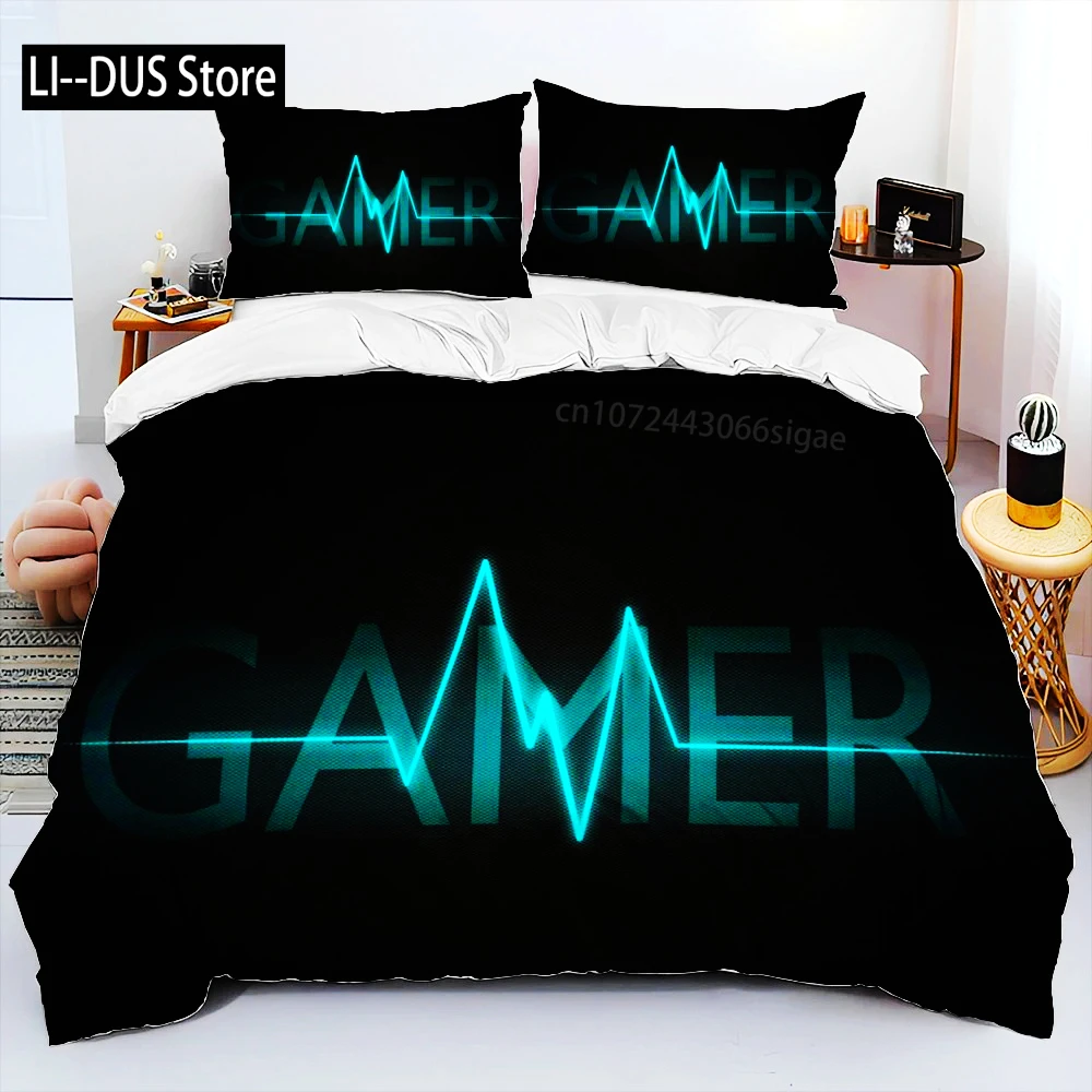

Gamer Game Over Cartoon Comforter Bedding Set,Duvet Cover Bed Set Quilt Cover Pillowcase,King Queen Size Bedding Set Adult Boys