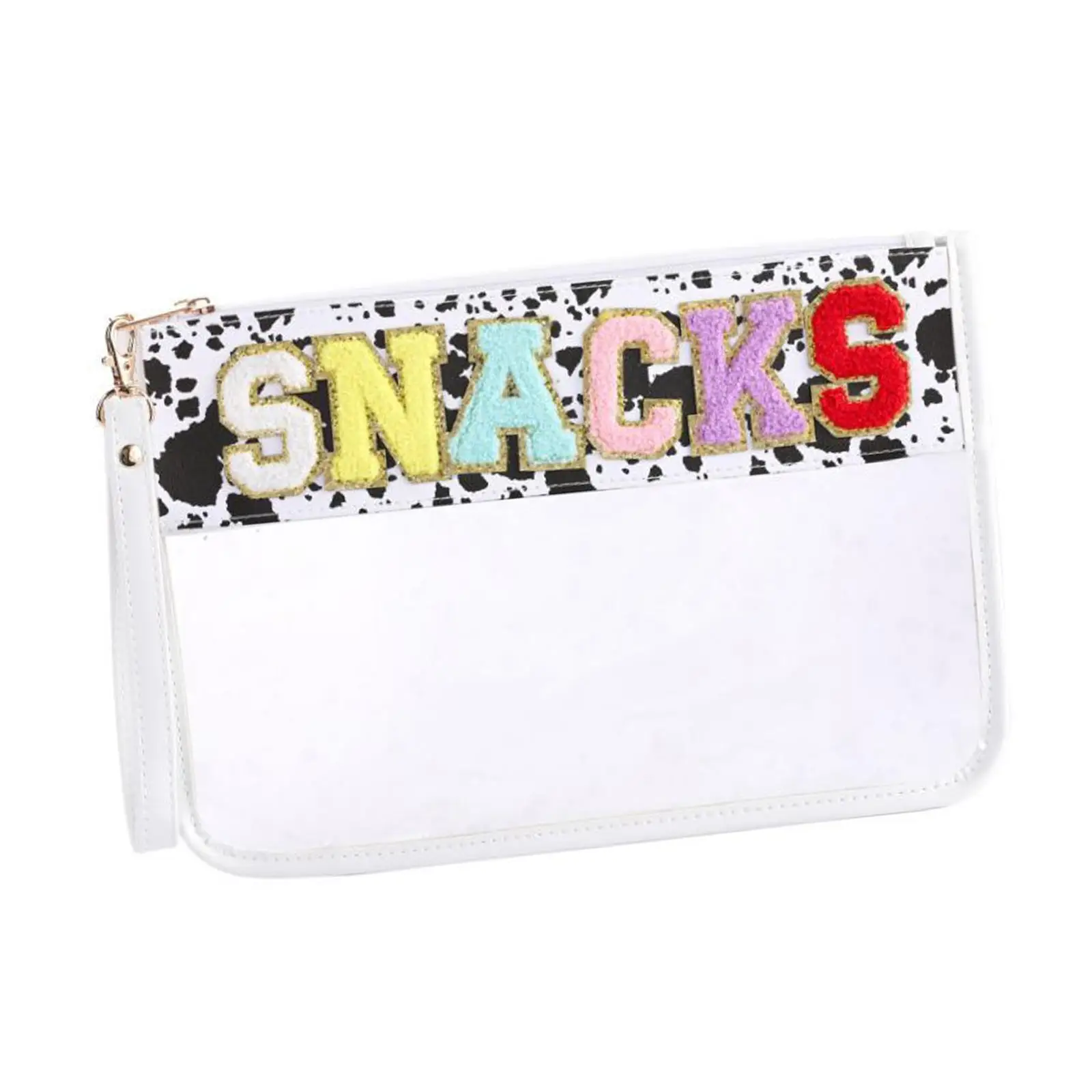 Transparent Cosmetic Bag Snack Bag Reusable Organiser Container with Zipper Wrist Strap Travel Toiletry Bag Clear Makeup Bag