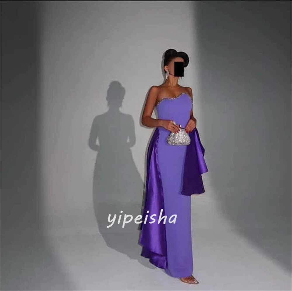 Vestidos largos sin tirantes con pliegues de diamantes de imitación, Jersey clásico personalizado de alta calidad, vestidos para ocasiones a medida, tallas disponibles