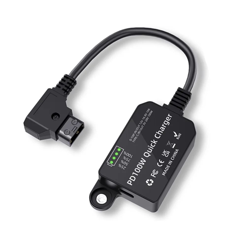 PD 100W Two-way Quick Charger Two Module D-tap Type-C for V-port V-mount Battery Mirrorless Cameras LED Light