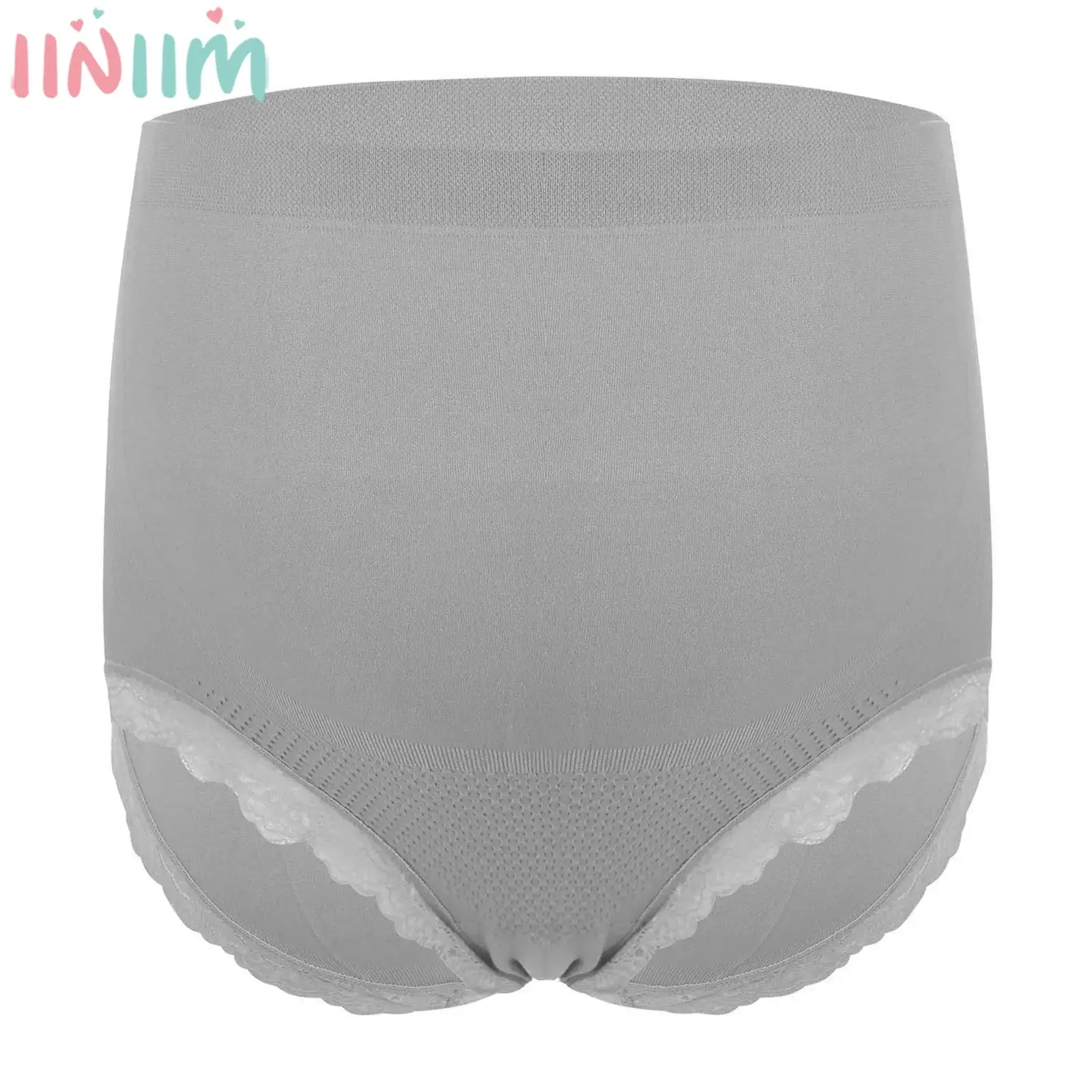 

Pregnant Women Solid Color Soft Seamless Underpants Maternity Belly Support Underwear Pregnancy Childbirth Postpartum Panties