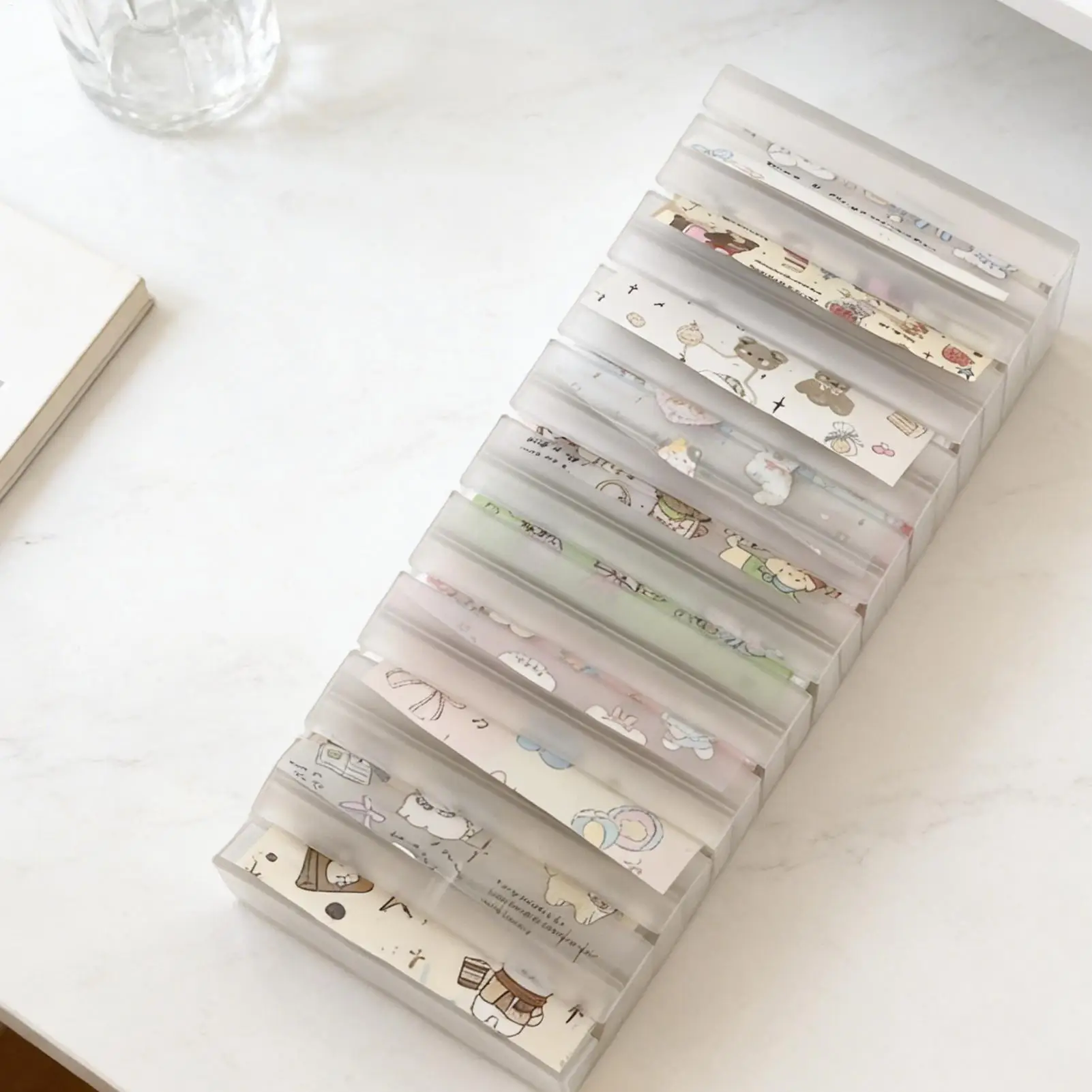 Nail Foil Storage Box 10 Grids Clear Transfer Paper Organizer Transparent Foil Roll Holder Dustproof Manicure Supplies