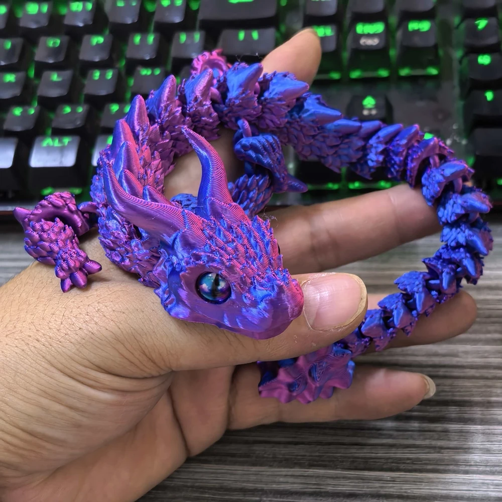 31 سنتيمتر ثلاثية الأبعاد مطبوعة الملتصقة التنين الطفل الحلي المفاصل يمكن أن تتحرك التنين الجنينة خزان الأسماك المناظر الطبيعية الديكور #5