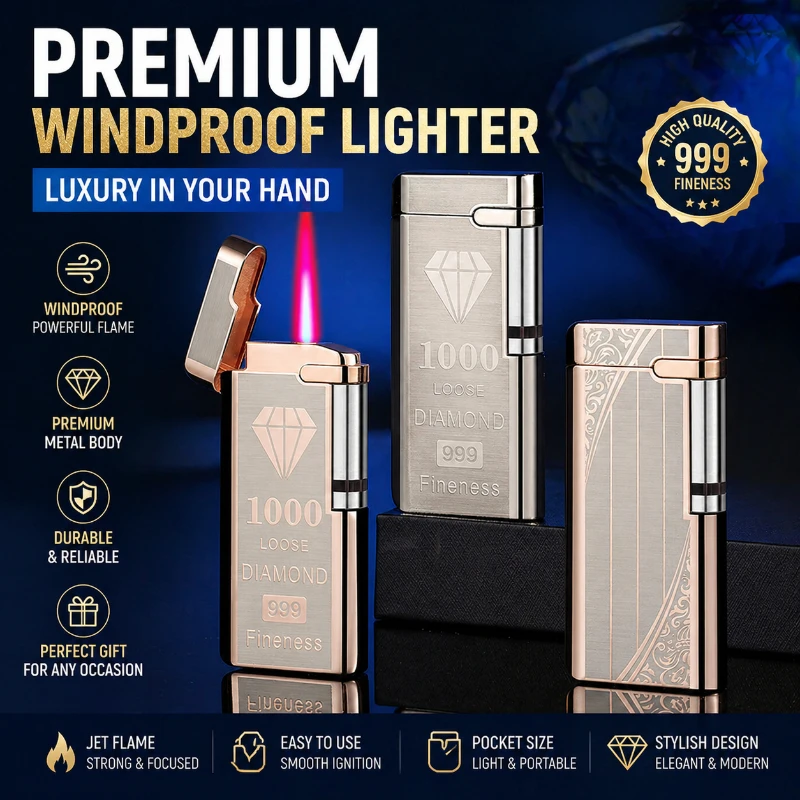 Personality Roller Touch Sensor Windproof Lighter Mini Butane Gas Lighter Unusual Metal Cigarette Lighter Men's Gadget