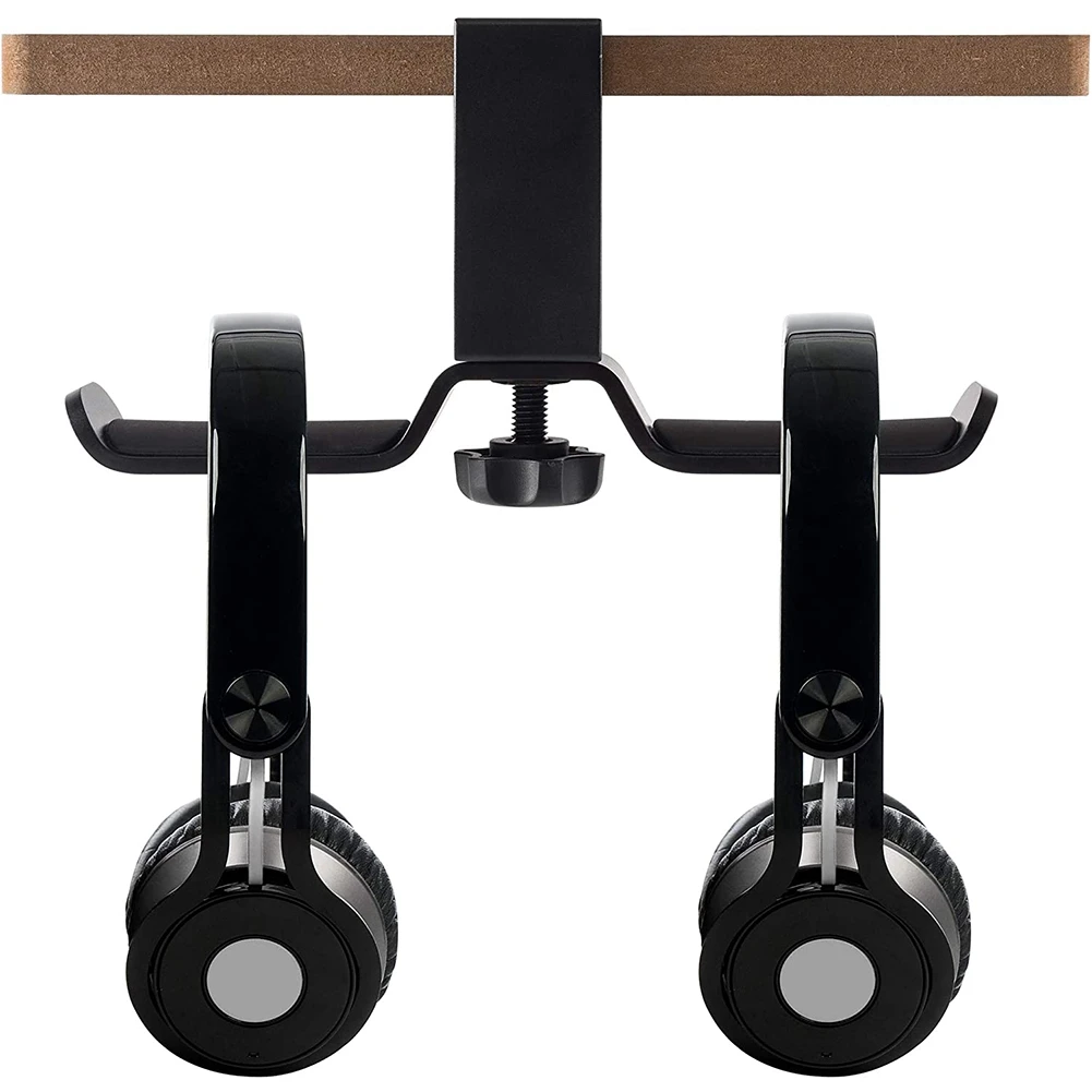 Doppelter Kopfhörer ständer unter dem Schreibtisch, universeller PC-Gaming-Schreibtisch-Kopfhörer halter, um Grad drehbar, Kopfhörer halterung